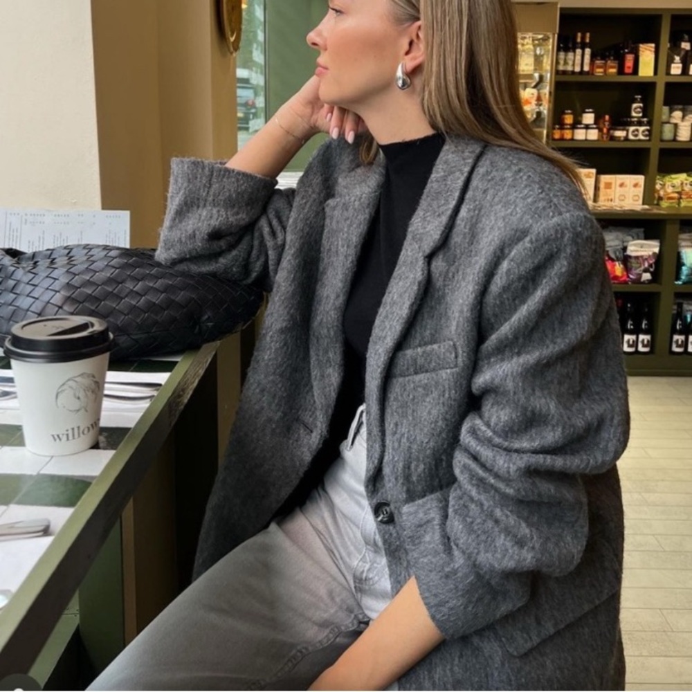 H&M Gray Women's Wool Blend Coat